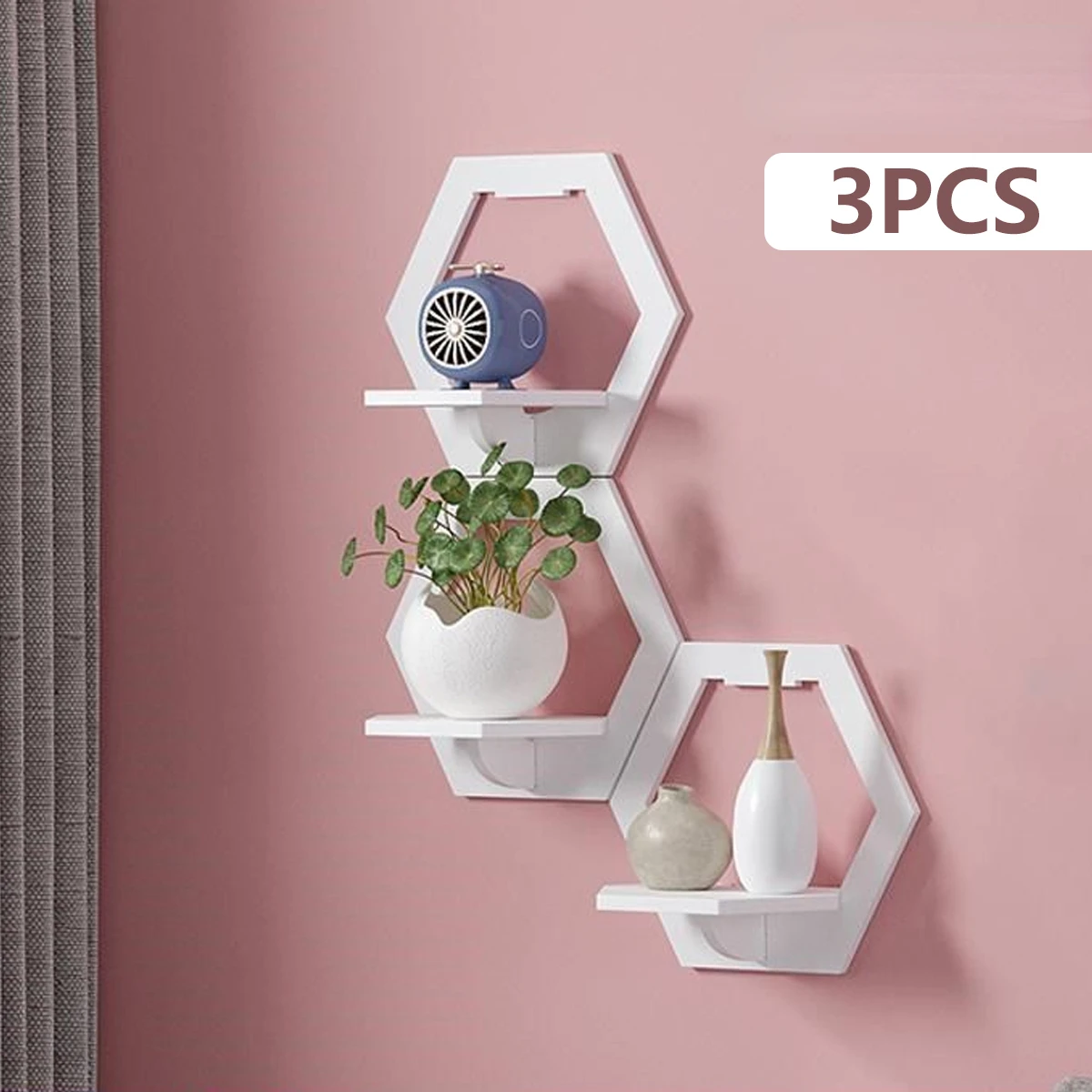 Home Bar Shelves - 3 шт., шестиугольная настенная полка, бесплатная