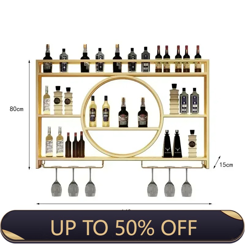 Home Bar Shelves - Промышленная настенная винная полка с шкафчиком