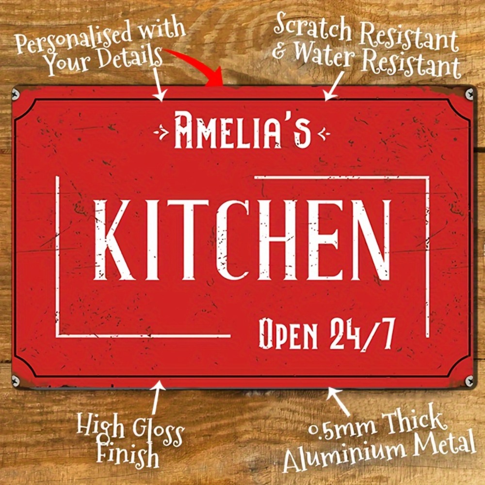 Home Bar Signs - Персонализированная настенная табличка для кухни, 8x12