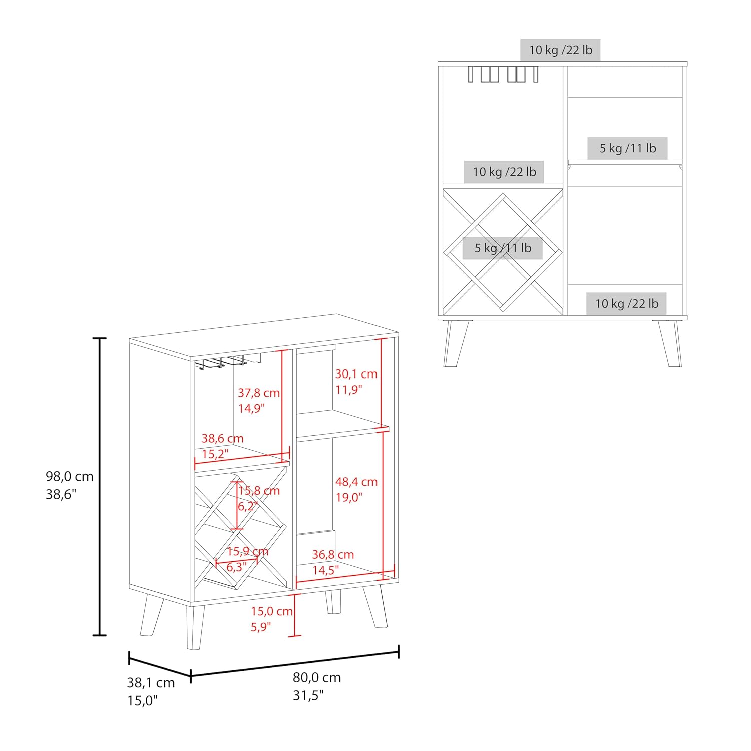 Дубовый синий барный шкаф с 4  – обзор и цена Home Bar Shelves